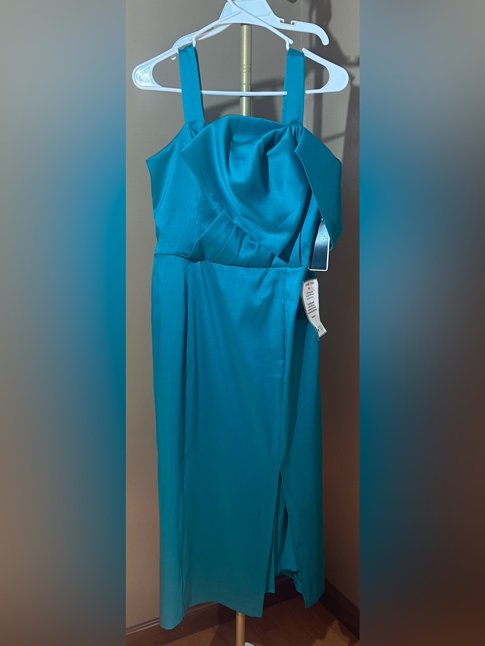 White Tie By Shani Teal Satin Dress